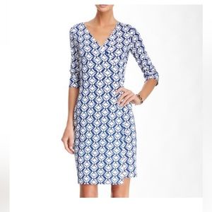 Authentic DVF Geo Print Wrap Dress